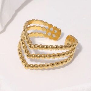 ✨ Gold Multi-Band Statement Ring | PVD Coated Stainless Steel ✨
